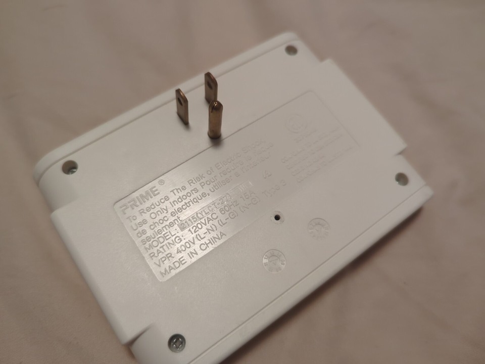Prime White 6 Outlet Surge Wall Tap Power Protector, 2115 (YLCT-27) | eBay