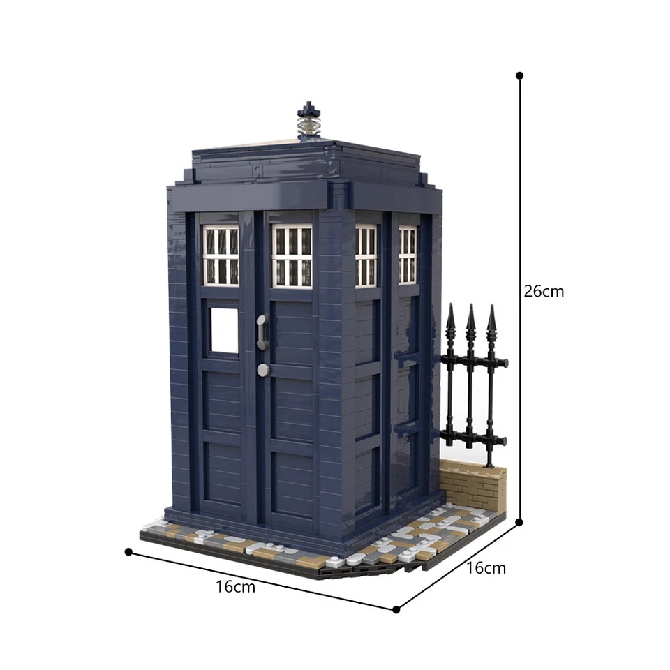 Blue Telephone Booth Model Building Blocks Call Box MOC Bricks Toys Collection - Image 2 of 4