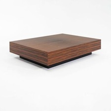 2010s Large Custom Santos Palisander Wood Plinth Coffee Table 48 x 68 inches