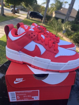Nike Women's Dunk Low Disrupt Size 5 Siren Red and White Shoes CK6654-601  New | eBay