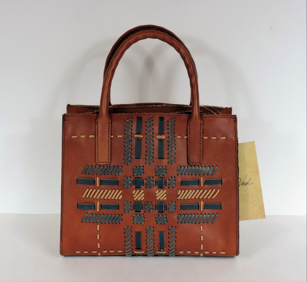 New Patricia Nash Woven Plaid Mozia Satchel Toast Gold Plaid  Patricia Nash Mozia Satchel main image 1