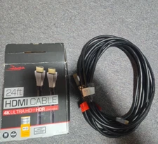 hdmi cable 24ft Rocketfish UltraHD 4kx2k 1080p+ 18Gbps - Used, working