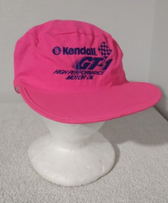 Vintage Kendall GT-1 High Performance Motor Oil Flag Neon Hot Pink Cap Hat OSFA