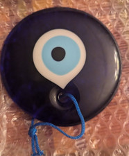 New AUTHENTIC TURKISH EVIL EYE GLASS DECORATION - DARK BLUE - 4.25" DIAMETER