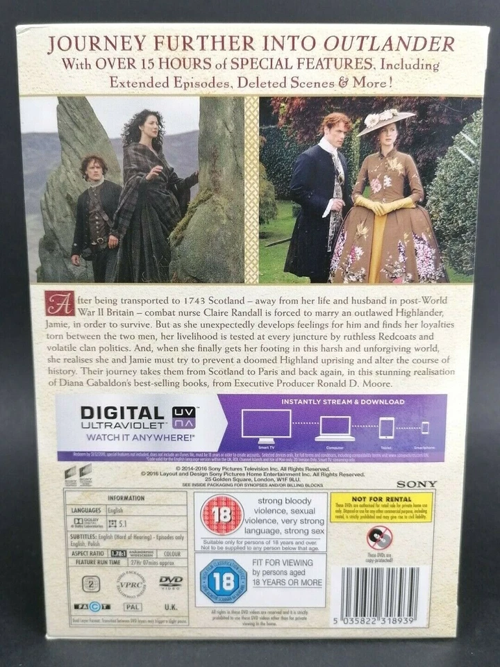 Outlander Season 1 & 2 DVD Collection Box Set NEW - Image 2 of 4