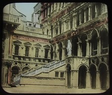 Glas Zauber Laterne Dia VENEDIG NO5 LOGGIA ST MARKEN CAMPANILE UM 1900 FOTO ITALIEN