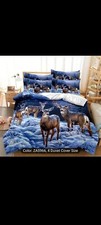 Animals Duvet Cover Set Full Size Bedding 3D Print Deer 2 Pillow Case 1 Cover