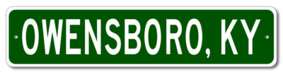 Owensboro, Kentucky Metal Wall Decor City Limit Sign - Aluminum
