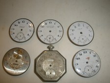 Six vintage Pocket Watch Movements, for parts or repair