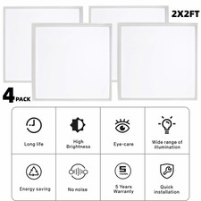2x2 LED Flat Panel Light - 45W 4 Pack 2x2 LED Lights Drop Ceiling Triac Dimming