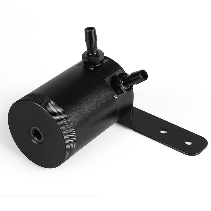 1 Set Car Auto Oil Catch Can Baffled Oil Separator Tank 2 Port With Hose Part