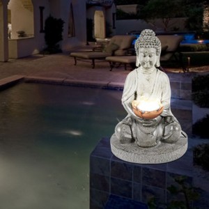 Design Led Solar Leuchten Buddha Figuren Aussen Beleuchtungen Garten Dekoration Ebay