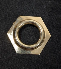 VTG Jeri-Lou Gold Tone Geometric Round Scarf Dress Clip Mid MCM Retro