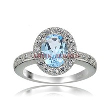 Natural Swiss Blue Topaz Gemstone with 925 Sterling Silver Ring for Women's 275