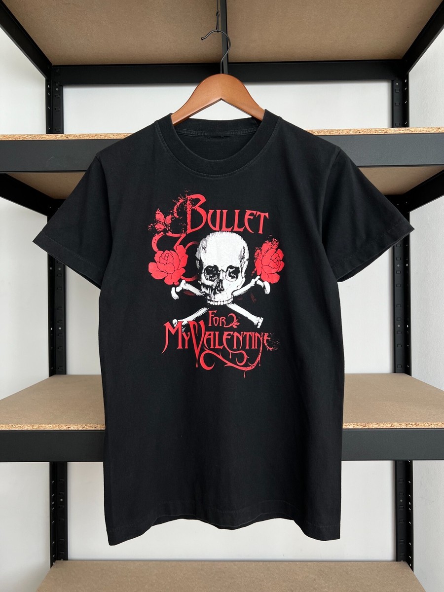 トップス 00s archive bpn bullet hole tshirt Vintage 2000s Bullet for my Valentine Skull Black T-shirt Sz S | eBay