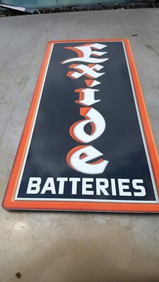 Exide バッテリー　看板　ビンテージ　ガレージ アメ車　バイク Exide batteries Sign Vintage Look hot rod garage art old school | eBay