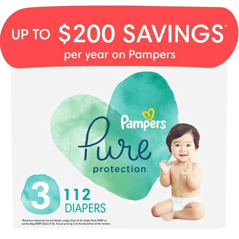 Pampers Pure Protection Diapers Size-3, Count-112