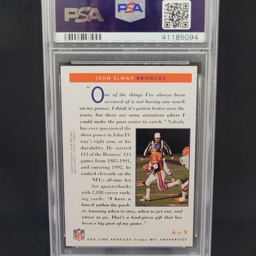 1992 Pro Line Profiles - #231 John Elway On Card Autograph - Picture 2 of 2
