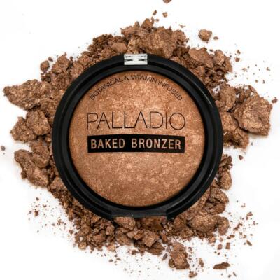 Palladio Baked Bronzer, Shimmery Bronzed Glow, Use Dry or Wet, Lasts all day 