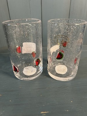 New Everything Fab Watermelon Icon Inlay Cooler 15oz Highball Glasses - Set of 2