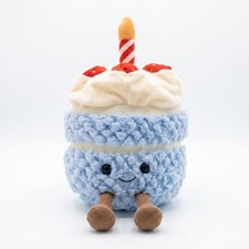Jellycat Birthday Cake Plush Collectible Stuffed Toy Soft Plush w/ Dust Bag New