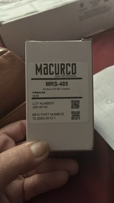 Macurco MRS-485 Modbus RS-485 Adapter 70-2900-0012-1 Gas Detection