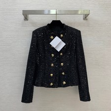 2025 winter hot sales runway show embroidery sequin coat SMLXL