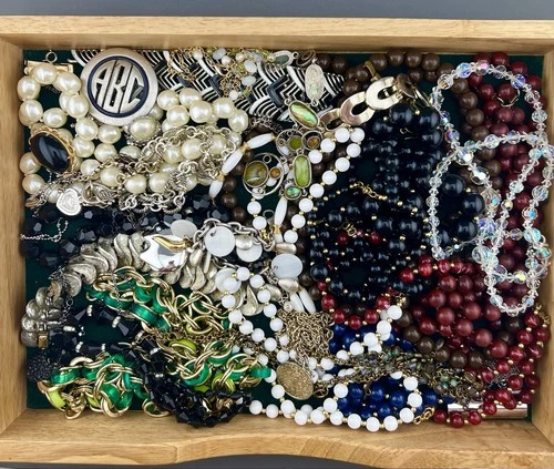 Jewelry Lot 2+ Lb Costume Vintage Modern Craft Wearable Repurpose Many Signed