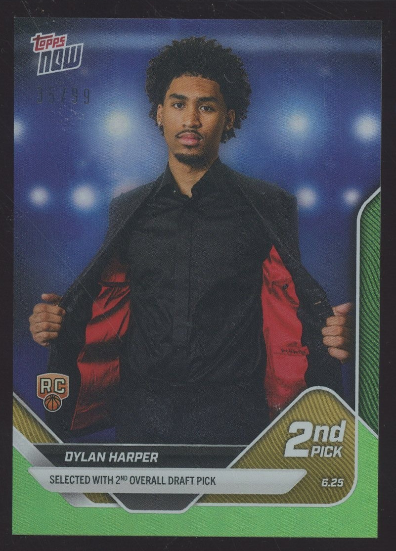 2025 Topps Now Draft Green Foil #D2 Dylan Harper Spurs RC Rookie 35/99