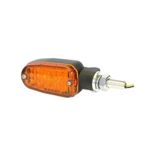 Universal Motorcycle LED Turn Signal Lights (Pair) Black Housing, Amber Lens