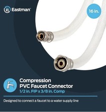 Eastman 16 Inch Flexible Faucet Connector, 1/2 IN FIP X 3/8 IN Comp NEW