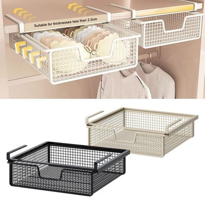 Under Shelf Storage Basket Hanging Rack Space Saving Sock Underwear Drawer Under