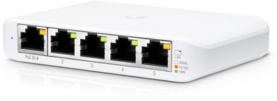 Ubiquiti UniFiSwitch Flex Mini Desktop Gigabit Smart Switch, 5x RJ-45, PoE PD (U