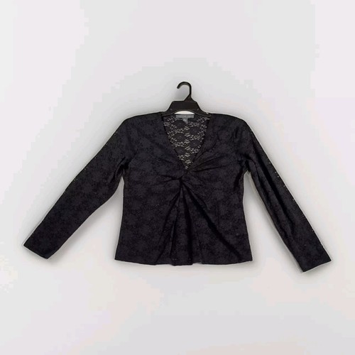 Josephine Chaus Top Womens L Lace Sheer Dark Fairy Whimsigoth Witchy Romantic - Picture 1 of 12