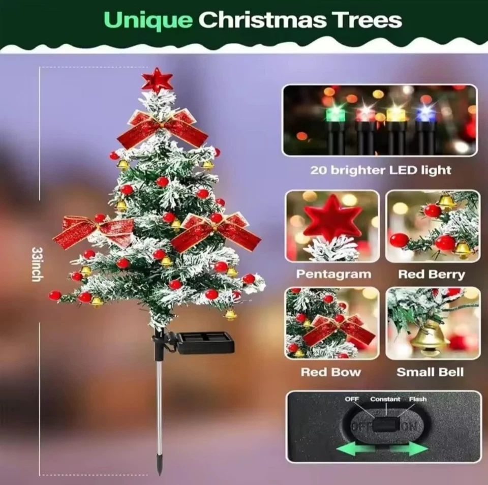 Cadena de luces solares para decoración de hadas y árboles de Navidad impermeables al aire libre Foto 4 de 4