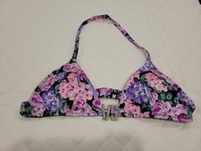 Victoria's Secret Floral Embellished VS Shine Logo Swim Bikini Top Medium M