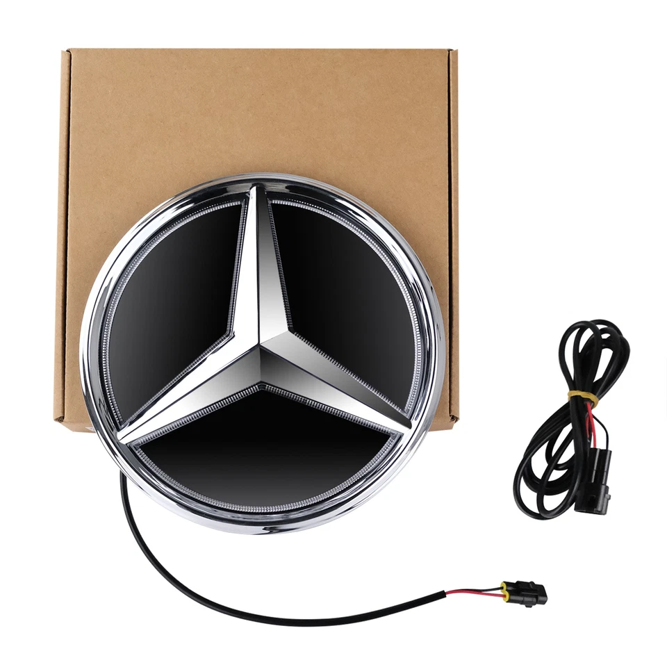 Illuminated Car Grille 3D Star Emblem Chrome Fit For Mercedes-Benz W213 E350 AMG Foto 3 de 4