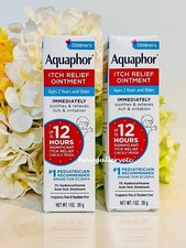 2 Aquaphor Children's Itch Relief Ointment Rash Cream 1 oz NEW