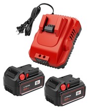2-Pack 18V 6.0Ah Replacement for Milwaukee M-18 Battery and 1 Charger red Red