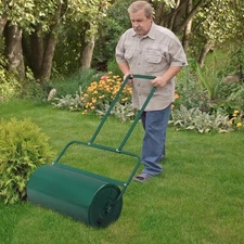 47in Lawn Roller Cylindrical Garden Lawn Rollers Water Filled Steel Green