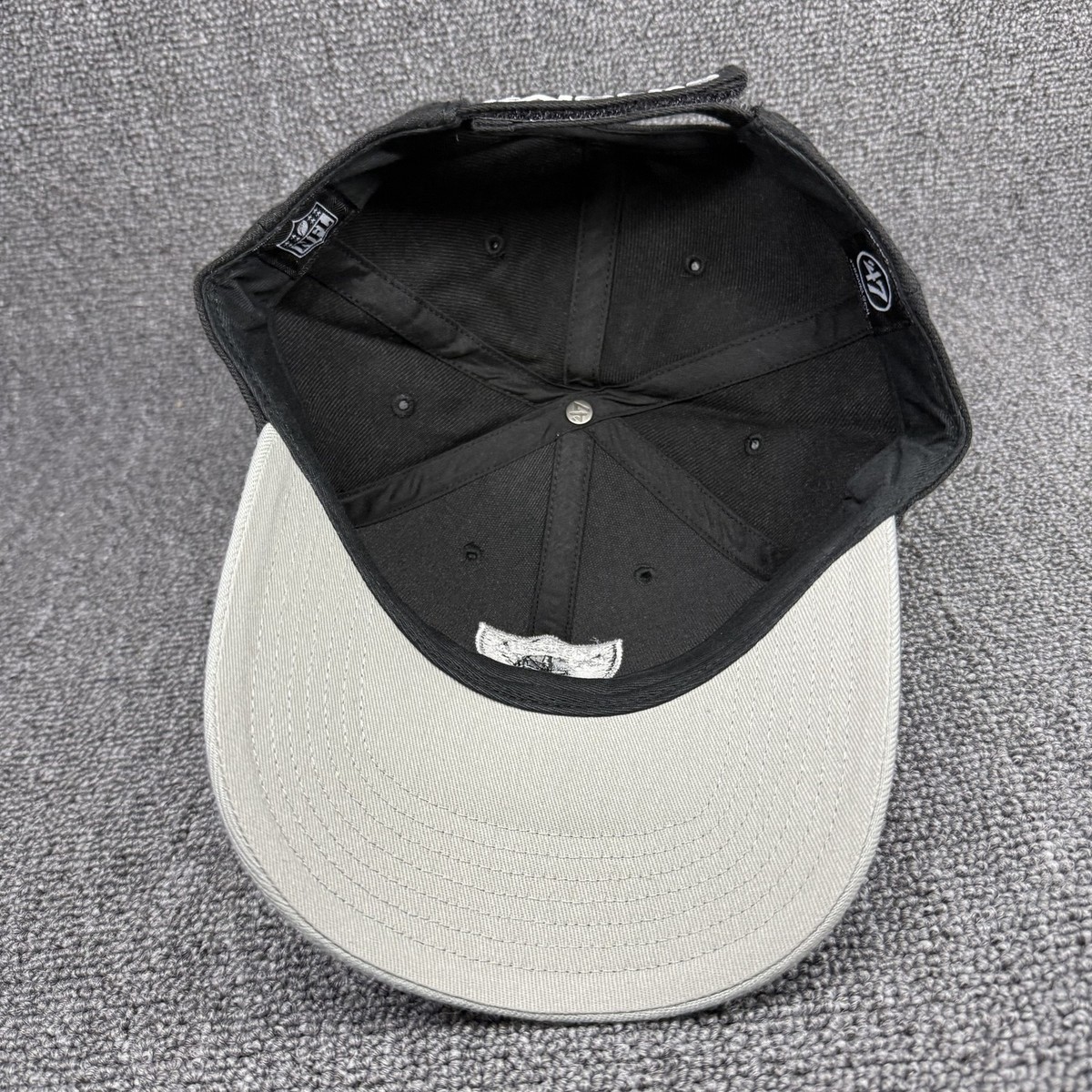 Las Vegas Raiders '47 Brand Defrost MVP Adjustable Hat Black Gray Curved Brim