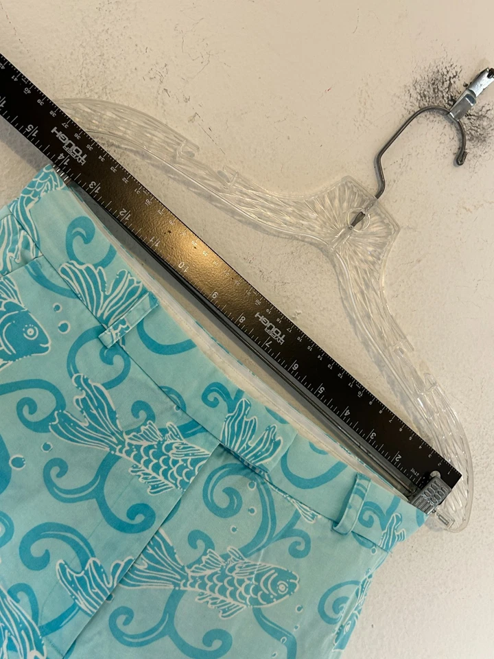 Lilly Pulitzer Damas Bermudas Caminar Pantalones Cortos 4 Azul Pez De Colección Informal Todos los Días Foto 3 de 4