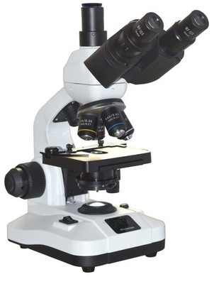 Lab Quality Trinocular Compound Microscope 2500x Mechanical Stage Top Bottom LED