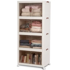 Stackable Storage Bins 120Gal/480Qt, Collapsible Closet Organizers and Storage