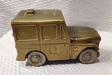 Vintage 1974 Banthrico US Postal Service Mail Jeep Truck Metal Coin Bank USPS