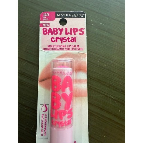 NOS Maybelline Baby Lips Crystal Moisturizing Lip Balm 140 Pink Quartz New - Afbeelding 1 van 4