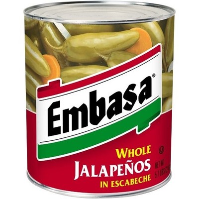 Embasa Whole Jalapenos In Escabeche 92oz 6 Pack Pickled Peppers Bulk Case