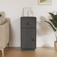 Sideboard Grau Massivholz Kiefer 34X40X75 Cm Wohnzimmer Landhaus