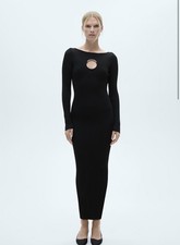 Mango KNITTED DRESS WITH METAL DETAIL size Large