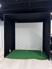 Golf Simulator System 8x8 Ft Package Enclosure, Screen, and Putting